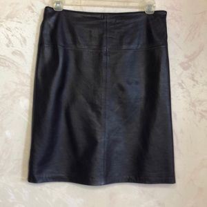 Soft Leather skirt. Eggplant purple color.